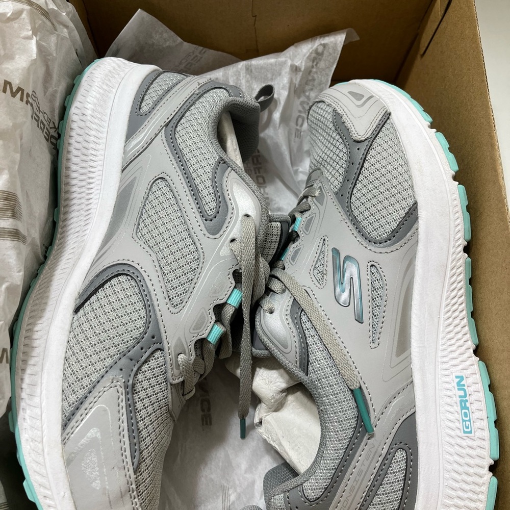 Skechers Gray and Teal Athletic Shoes